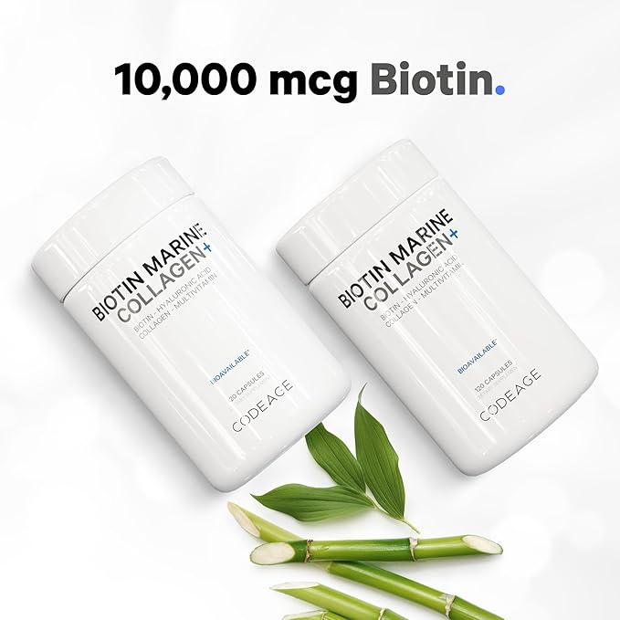Codeage Marine Collagen Peptides – Hydrolyzed 10,000mcg Biotin 120 capsules