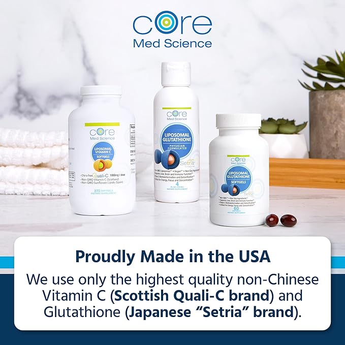 Core Med Science Liposomal Glutathione Supplement (500mg, 60 60 Softgels)