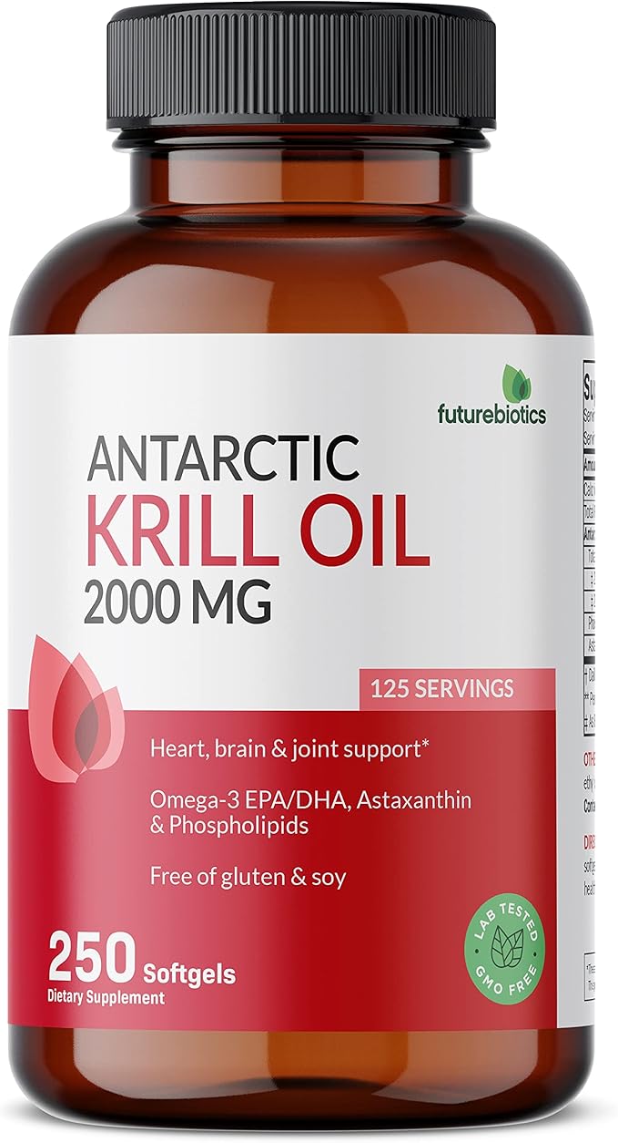 Futurebiotics Antarctic Krill Oil 2000mg Omega-3s EPA, 100% Pure 250 Softgels