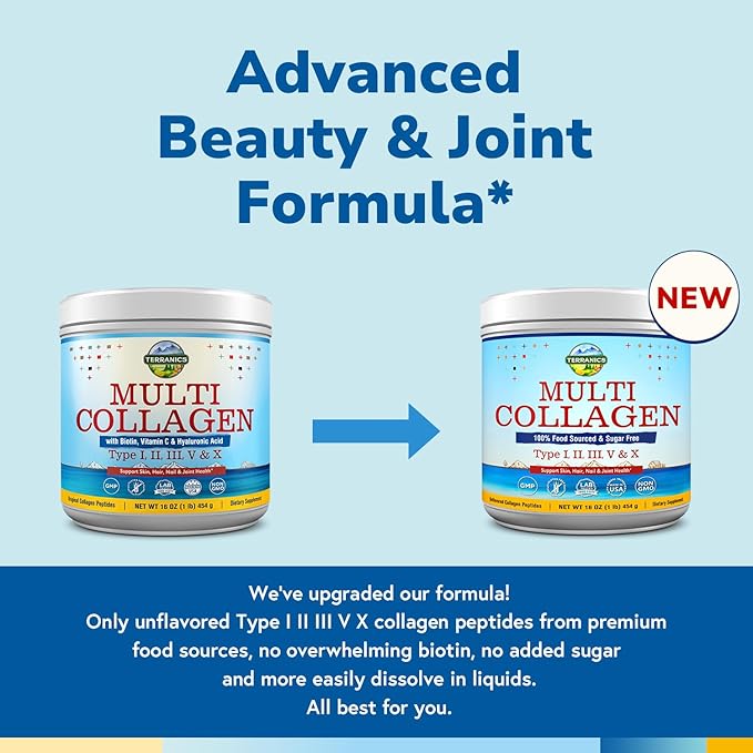 Terranics Multi Collagen Peptides Powder, Type 16oz