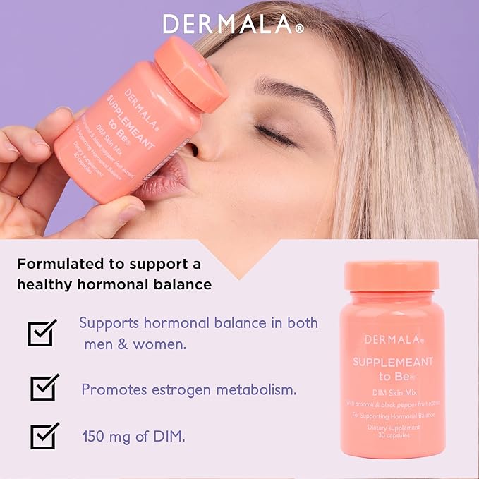 DIM Skin Mix Acne Supplement | Supporting Hormonal Balance and Estrogen Metabolism for Men & Women | Clear Blemish-Free Radiant Healthy Skin | Help Treat Breakouts with Diindolylmethane (DIM)