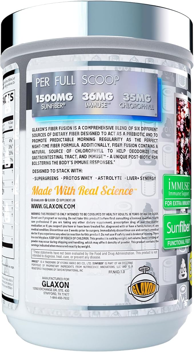Glaxon Fiber Fusion Complete Fiber Supplement 6 Source 13.7 oz 30 Servings
