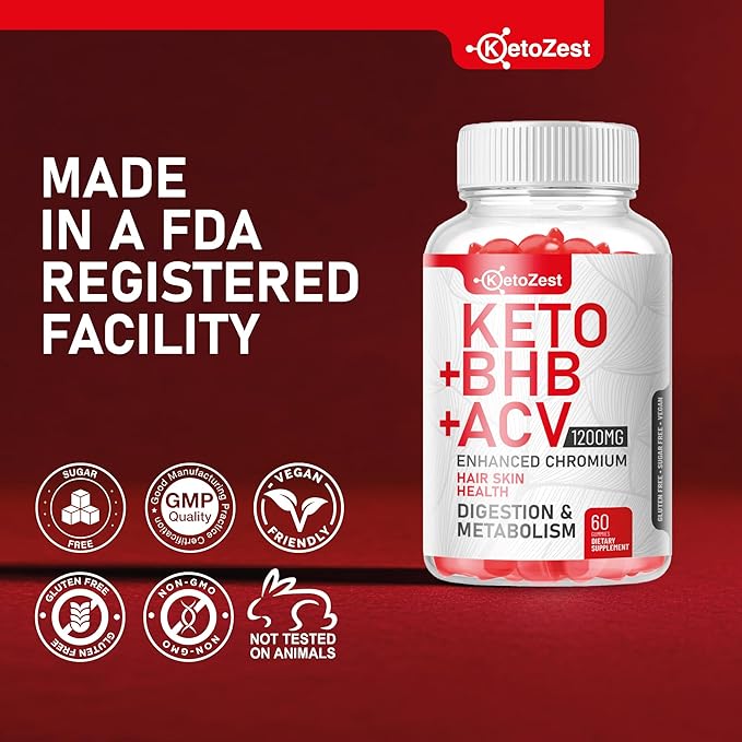 Organic Keto ACV BHB Gummies - Apple Cider Vinegar with The Mother Supplement - Vitamin D3 Zinc Beetroot Pomegranate Chromium Beta Hydroxybutyrate - Vegan Sugar Gluten Free for Men Women