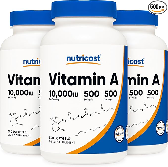 Nutricost Vitamin A 10,000 IU, 500 (3 Bottles)