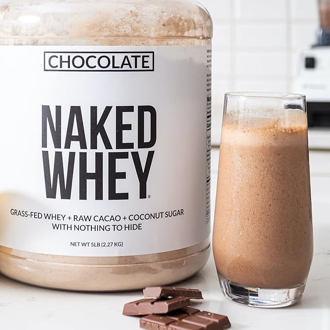 NAKED Whey Protein Supplement Powder, Chocolate, 60 Servings, 5 Ib