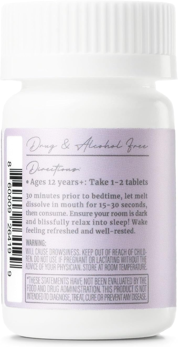 Wink Well 3 mg Melatonin Sugar Free Sleep Melts for Adults- Nighttime Natural Sleep Aid to Help Increase Sleep, Boost Immune System- Easy Dissolvable Sleep Supplement- 30 Tablets