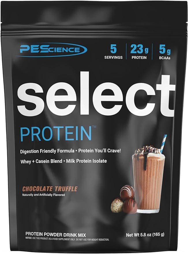 PEScience Select Low Carb Protein Powder, Chocolate Truffle, 5 Serving, Keto Friendly and Gluten Free