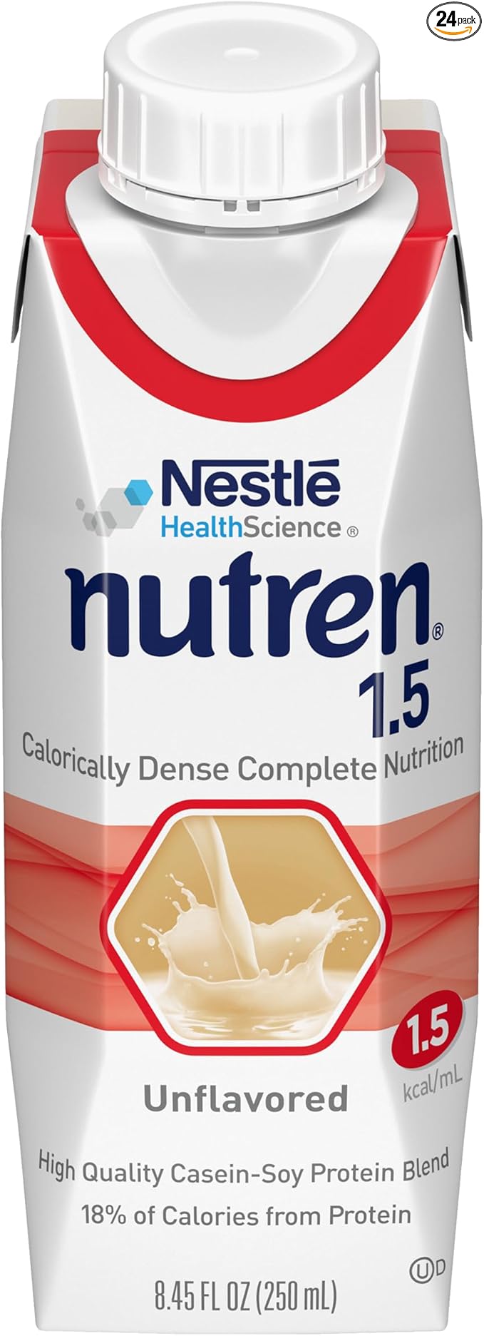 Nutren 1.5 High Calorie, Unflavored Liquid 8.45 Ounce 24)