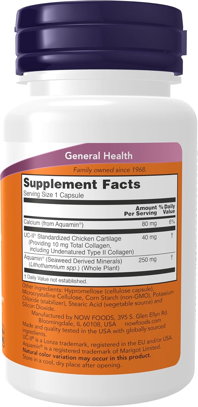 NOW Supplements, UC-II Type II Collagen 60 Veg