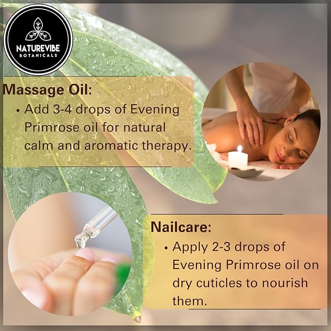 Naturevibe Botanicals Evening Primrose Oil 32 Ounces 100% Pure