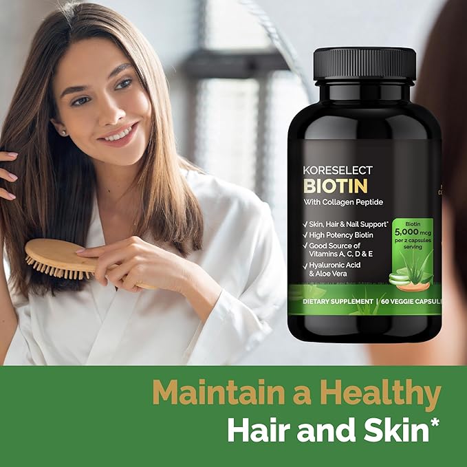 Biotin Collagen Capsules 5000mg, with B7 60 Capsules