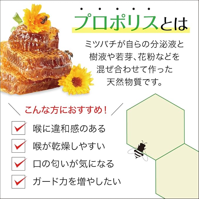 AFC Japan Brazilian Green Propolis Extract with Honey Spray, 25% Propolis Extract (35% Dry Extract), Rich in Flavonoids (>3mg/mL), for Sore Throats & Immune Support