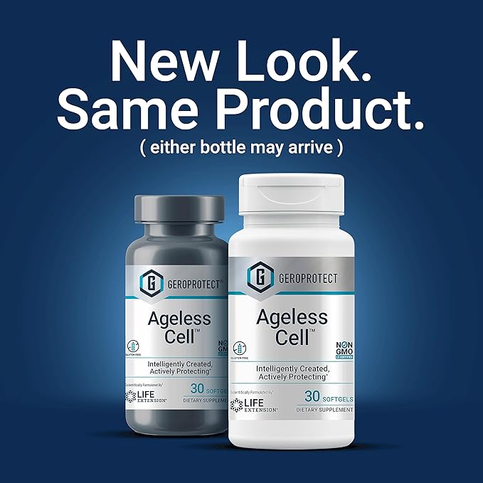 Life Extension GEROPROTECT Ageless Cell – Anti-aging Cellular Rejuvenation & Energy, Promotes Youthful Cellular Metabolism, Support Organ Health - Gluten-Free, Non-GMO - 30 Softgels