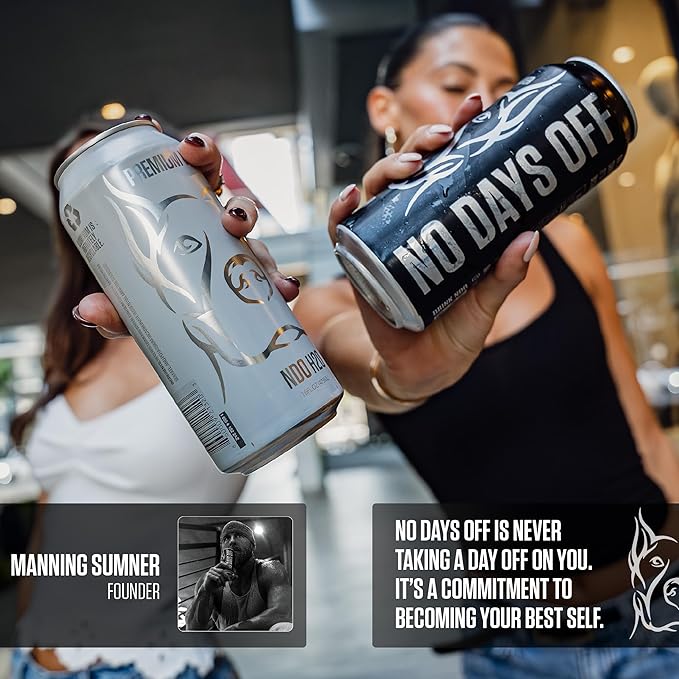 NO DAYS OFF Premium Water (Still), 12 Pack - 16 fl oz/can, 5.68L Total, Reverse Osmosis Canned Alkaline Water with Essential Minerals, pH Balanced Electrolyte Water