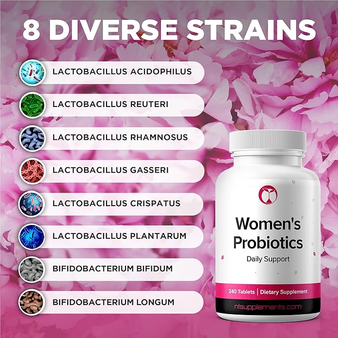 Probiotics for Women 240 Tablets | Supports Vaginal & Digestive Health | Daily Support for Women | 3 Billion CFU | Probiotic Supplement Made in The USA (240, Women's Probiotics)