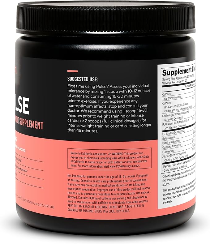 LEGION - All Natural Nitric Oxide Preworkout Drink to Boost Energy, Creatine Free, Naturally Sweetened, Beta Alanine, Citrulline, Alpha GPC (Peach)