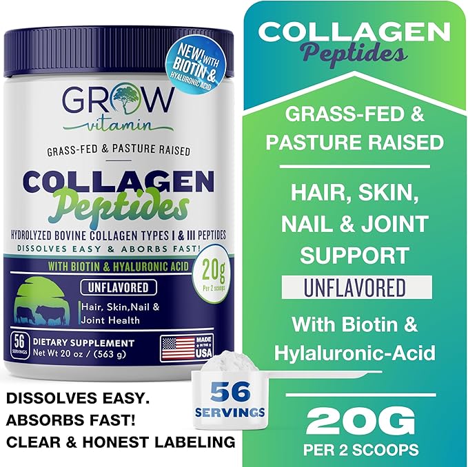 Collagen Peptides Powder 20g with Hyaluronic 56 Servings