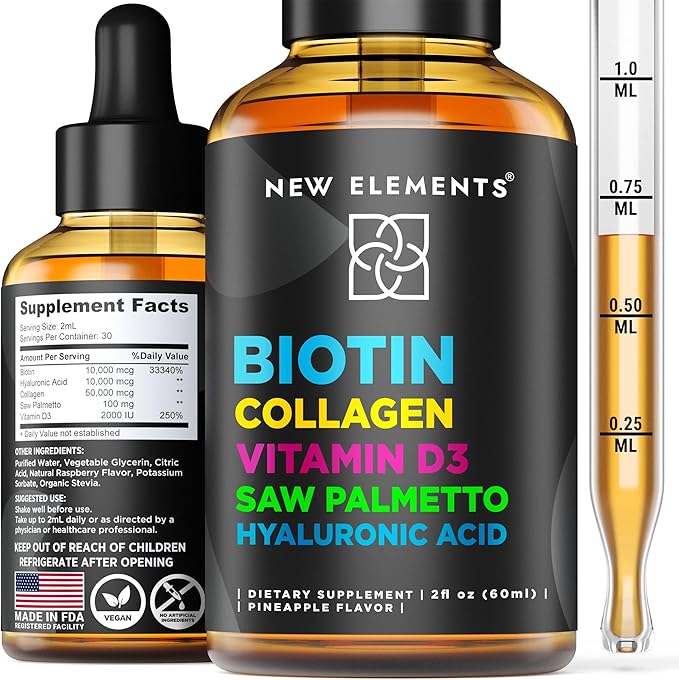 Liquid Biotin Drops with Collagen Vitamin D3 Saw
