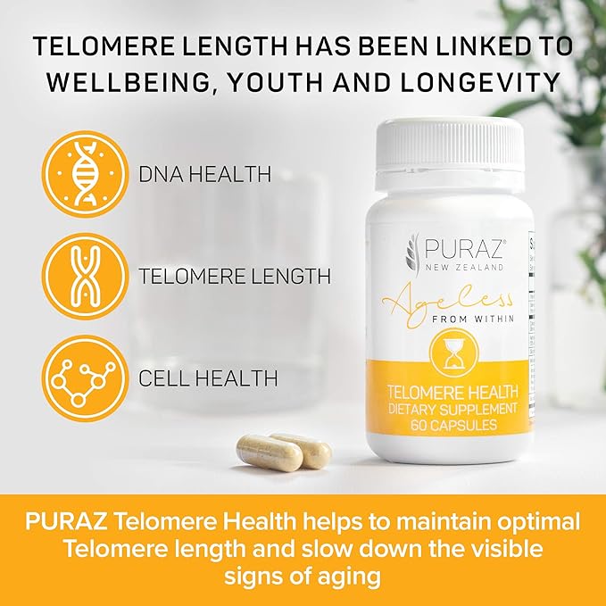 Telomere Supplements w/Potent Astragalus Root Extract 60 Capsules