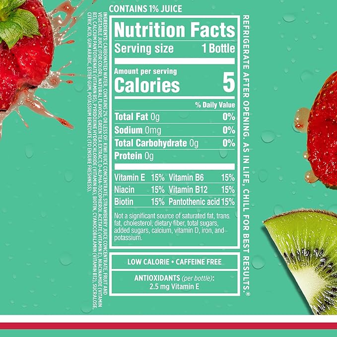 Sparkling Ice, Kiwi Strawberry Sparkling Water, Zero Sugar Flavored Water, with Antioxidants and Vitamins, Zero Sugar, 17 fl oz Bottles (Pack of 12)