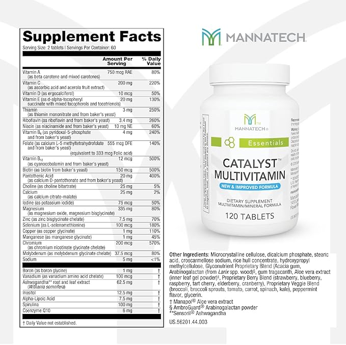 Mannatech Catalyst Multivitamin 120 Tablets, Maximize