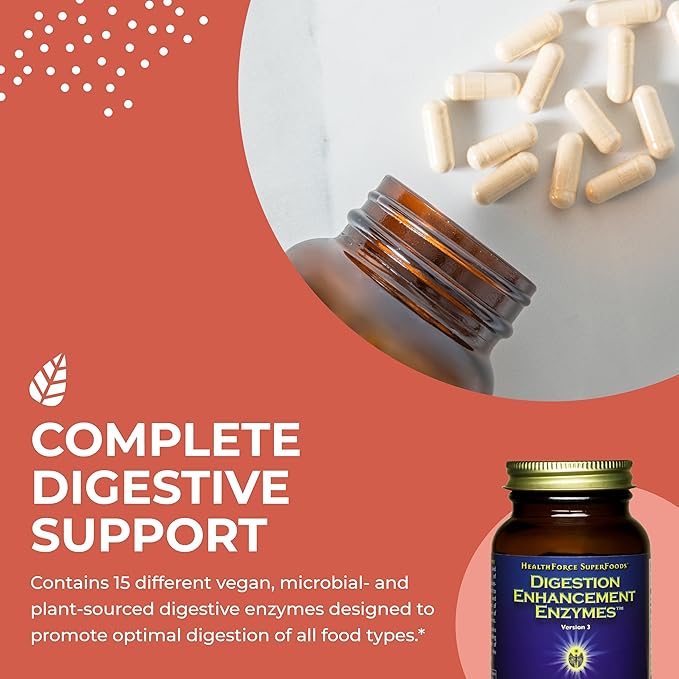 HEALTHFORCE SUPERFOODS Digestion Enhancement Enzymes 120 Vegan
