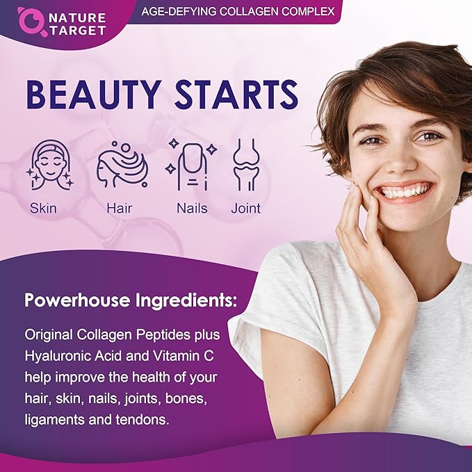 NATURE TARGET Multi Collagen Peptides Powder 50 Servings