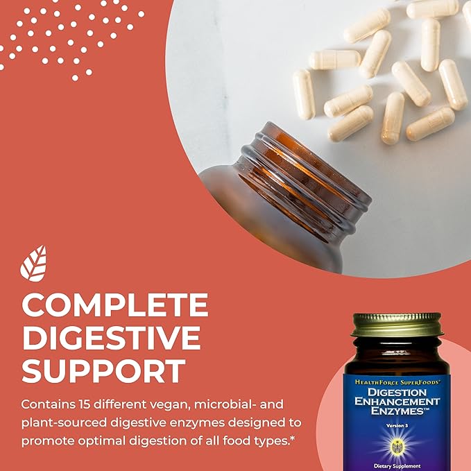 HEALTHFORCE SUPERFOODS Digestion Enhancement Enzymes 60 Vegan