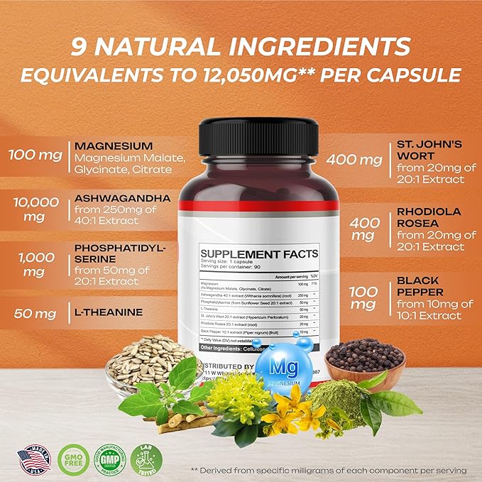CORTISOL SHIELD 9 in 1-15,250mg Magnesium (90 count 1))