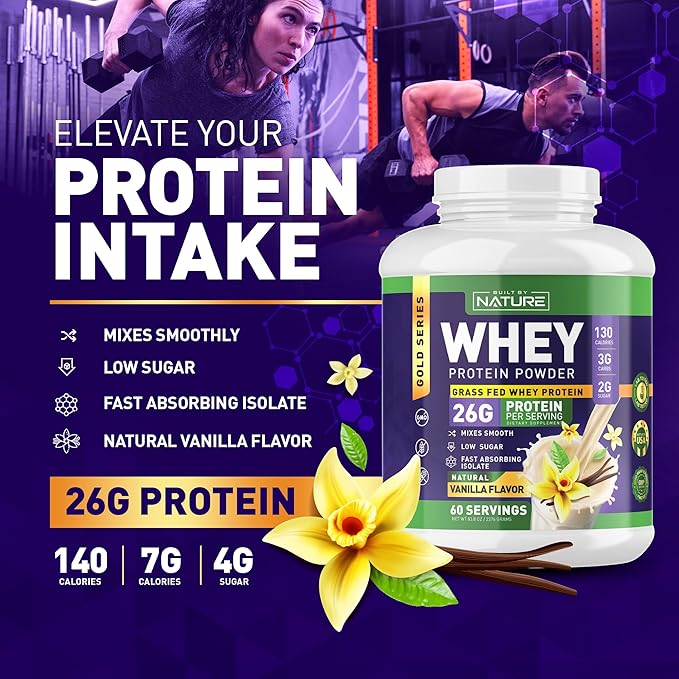 Whey Protein Powder 100% Pure 26g Protein, 60 Servings