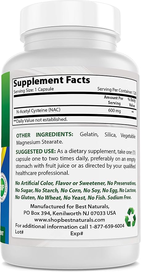 Best Naturals NAC 600 mg 120 Capsules