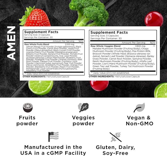 Amen Fruits + Veggies Vitamins Bundle, 180 ct