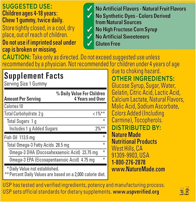 Nature Made Kids First Fish Oil 80 Count 28.5 mg Omega-3s† (Packaging