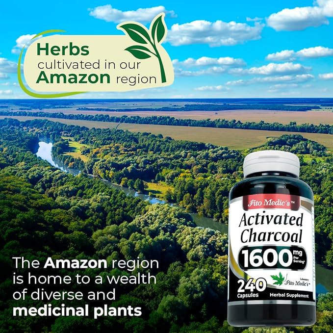 FITO MEDIC'S Lab | Activated Charcoal Pills| 1600 mg per Serving | 240 Caps | Activated Charcoal | Charcoal Capsules| Charcoal Pills| Ultra high Absorption, s.