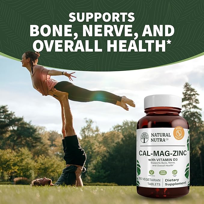 Natural Nutra Calcium Magnesium Zinc Supplement D3 for (100 Count)