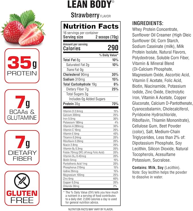 Labrada Nutrition Lean Body Hi-Protein Shake, 2.47-Pound Tub