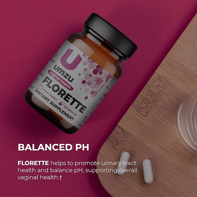 UMZU Florette Vaginal Probiotic Supplement 37B CFU (30 Day 30 Capsules)