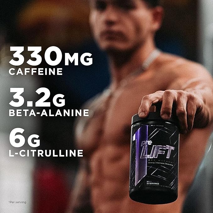 Rule 1 preLIFT Pre-Workout, 6g Citrulline, 3.2g Beta Alanine, 3 Caffeine Sources + 20 Others for Energy, Alertness, & Endurance (30 Servings, Orange Pineapple)