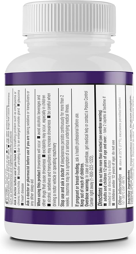 Safrel Nighttime Sleep Aid, Diphenhydramine HCl 25mg (1000 Count 1), 1000, 1000, Count)