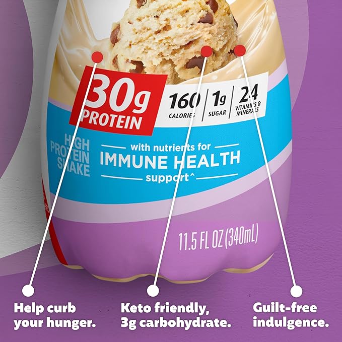 Premier Protein Shake, Cookie Dough, 11.5 (12 Pack), 30g Protein, 1g Sugar, 3g Carbs