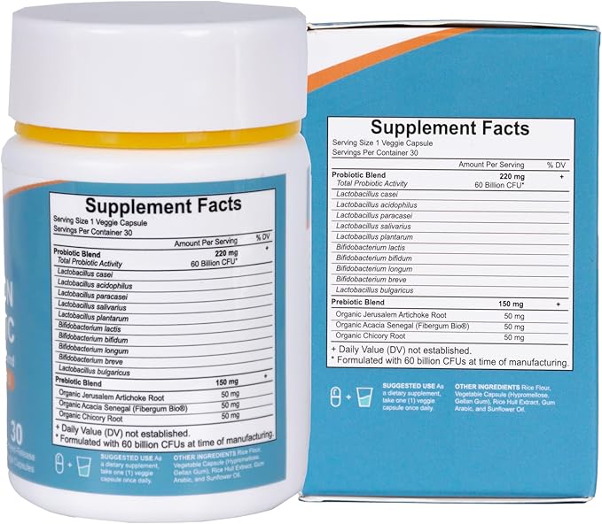 60 Billion Probiotic Supplement 30 Vegetable