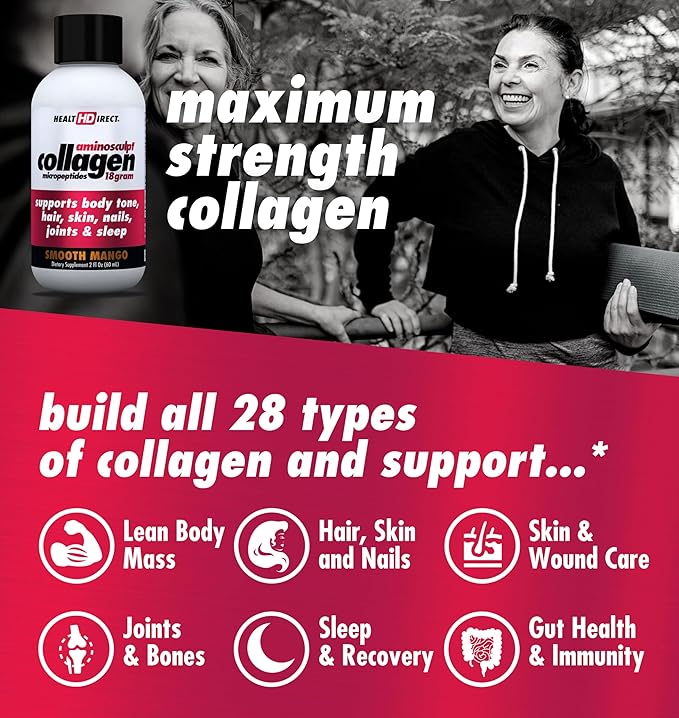 HEALTH DIRECT – Medical-Grade Liquid Collagen 12 Servings, (12pk, 2oz 2oz Shots)