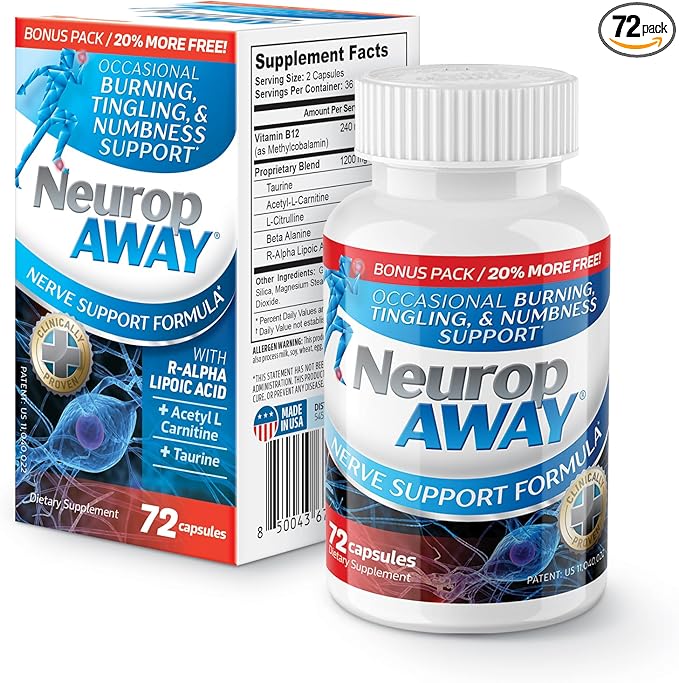 NeuropAWAY Nerve Support Formula 72 Daily Capsules