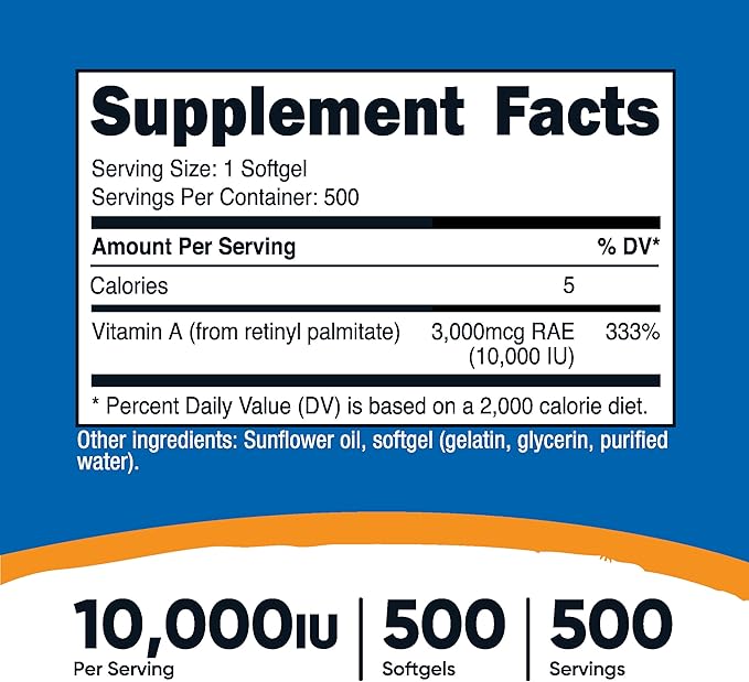 Nutricost Vitamin A 10,000 IU, 500
