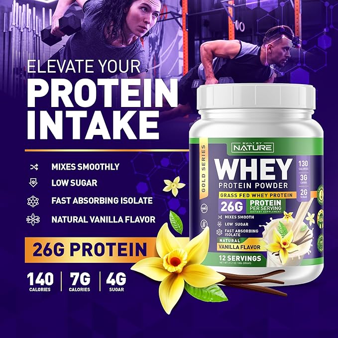 Whey Protein Powder 100% Pure 26g Protein, 12 Servings