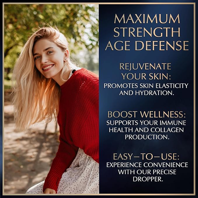 Liquid Collagen Peptides with Biotin and Lysine 50,000mcg Collagen 10,000mcg Biotin 2oz Strawberry