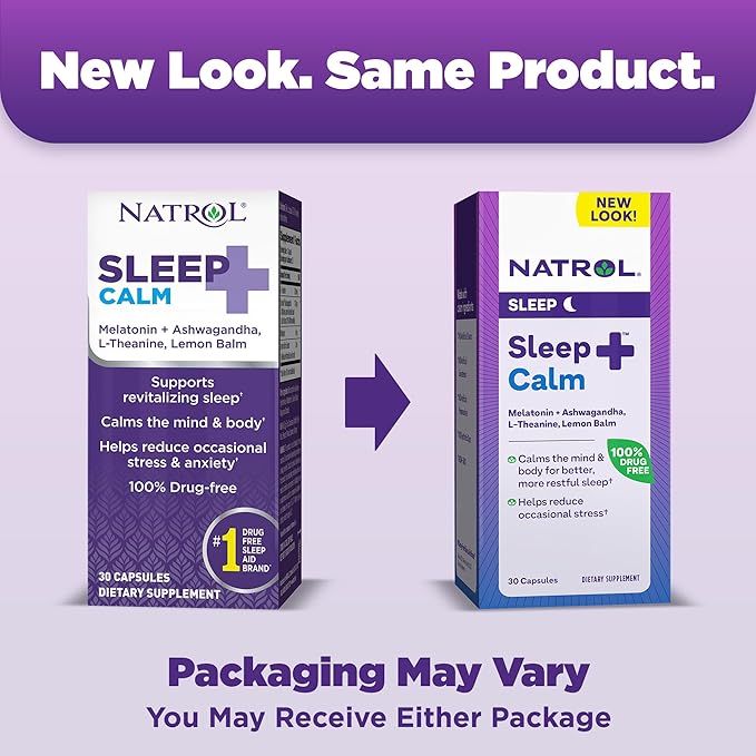 Natrol Sleep+ Calm Melatonin 6mg 30 Capsules, 30 Day 12)