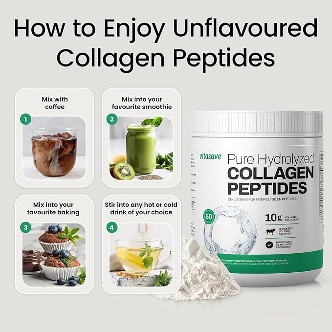 Pure Collagen Peptides Powder Enhanced Collagen 20g Collagen (4 Scoops) 500g