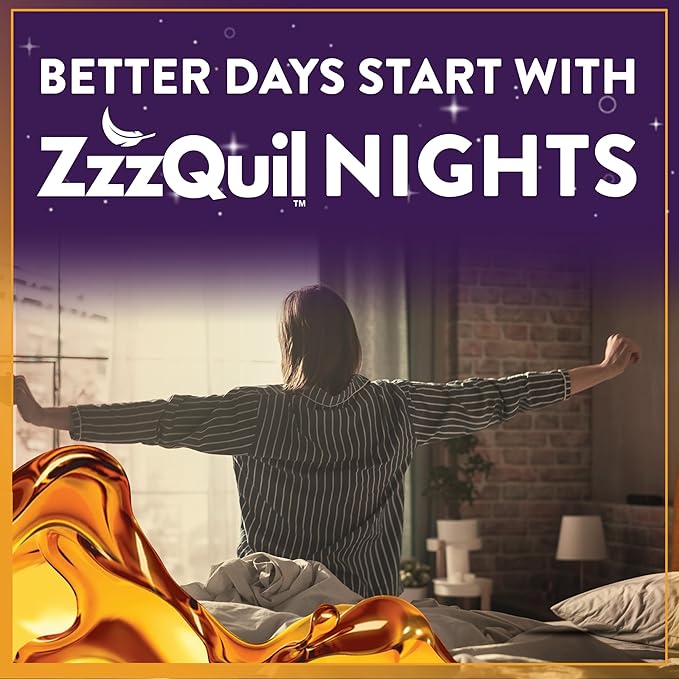ZzzQuil, Nighttime Sleep Aid Liquid, Soothing 50mg Diphenhydramine No.1 Sleep 24 FL
