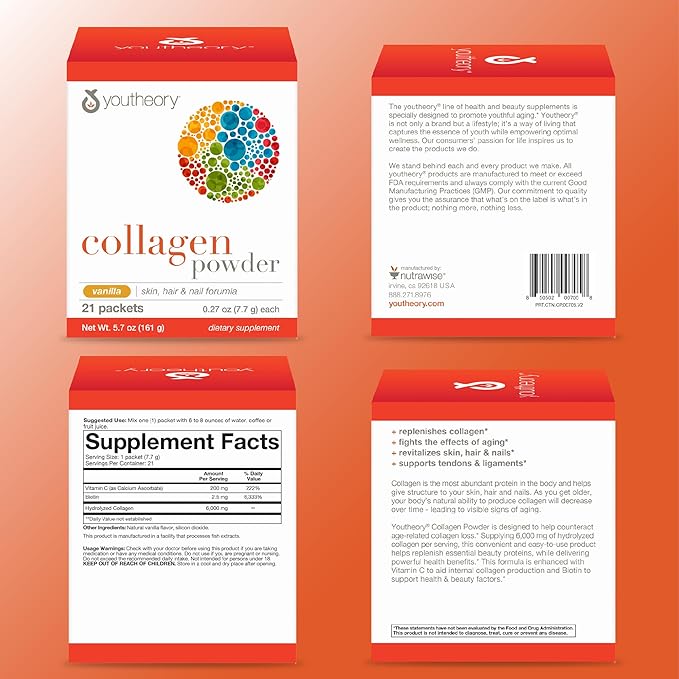 Youtheory Collagen Powder Bottle (Vanilla, 21 1))